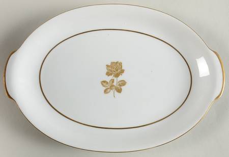 Gold Rose 12" Oval Serving Platter
