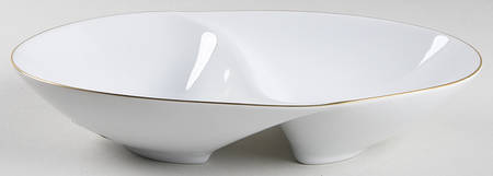 Golden Snow 11" Oval Divided Vegetable Bowl
