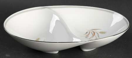 Golden Wheat 11" Oval Divided Vegetable Bowl