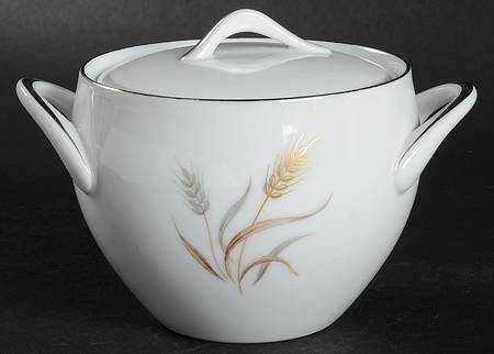 Golden Wheat Sugar Bowl & Lid