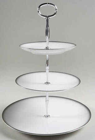 Grey Mist 13 7/8"-14 1/4" 3-Tiered Serving Tray(DP,SP,BB) HC