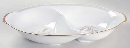 Harvest Gold 11" Oval Divided Vegetable Bowl