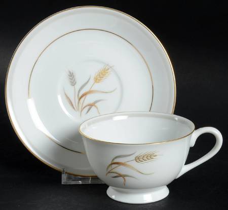 Harvest Gold Footed Cup & Saucer Set