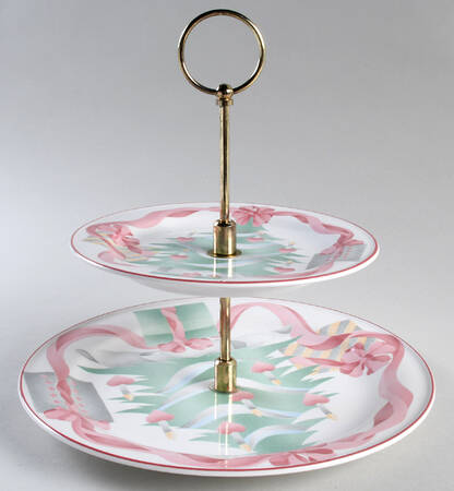 Home for Christmas (Korea) 2 Tiered Serving Tray (Dinner & Salad Plate)