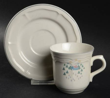 Home Sweet Home Flat Cup & Saucer Set