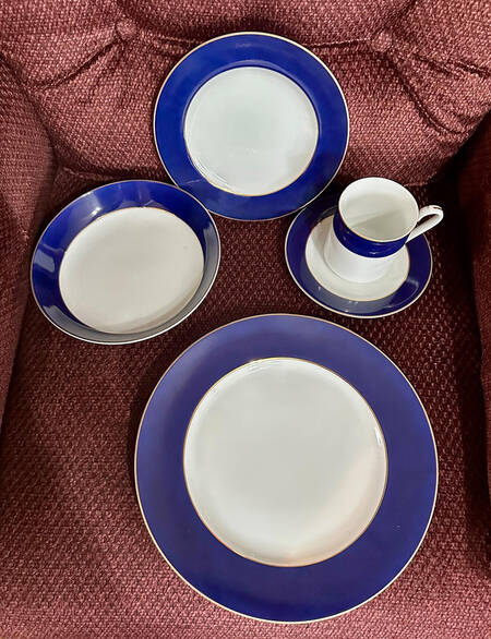Imperial Blue Flat Cup & Saucer Set