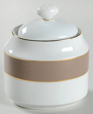 Imperial Taupe Sugar Bowl & Lid