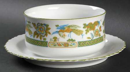 Jade Garden Gravy Boat with Attached Underplate