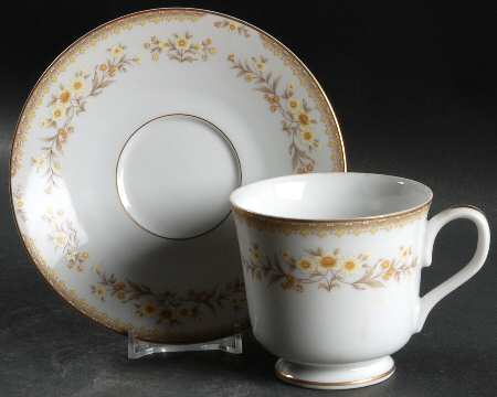 Jamestown (Gold Trim) Footed Cup & Saucer Set