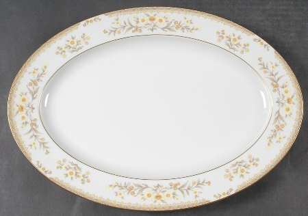 Jamestown (Gold Trim) 14" Oval Serving Platter