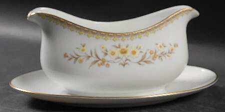 Jamestown (Gold Trim) Gravy Boat with Attached Underplate