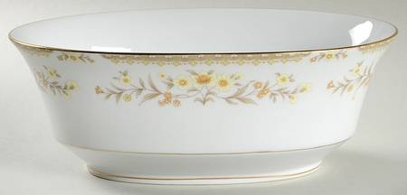 Jamestown (Gold Trim) 9" Oval Vegetable Bowl