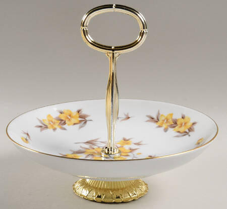 Jasmine 6"-7" Handled Footed Nut Dish HC