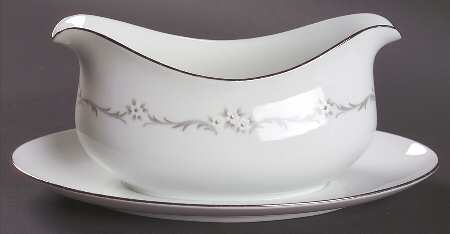 Jewel Tone Gravy Boat with Attached Underplate