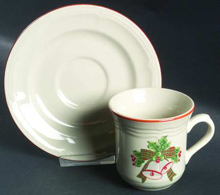 Jingle Bells Flat Cup & Saucer Set