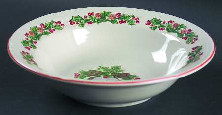 Jingle Bells 9" Round Vegetable Bowl