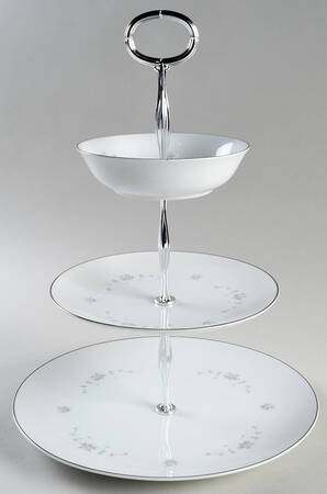 Julie 11 1/4"  2 Tier Footed Serving Tray (DP,SP,FR) HC