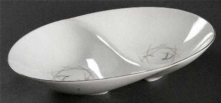 Mardi Gras 11" Oval Divided Vegetable Bowl
