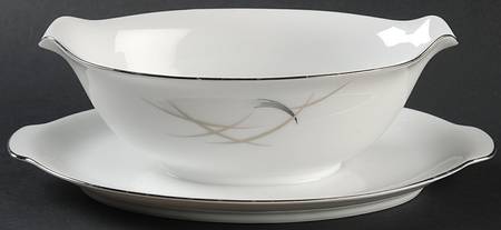 Mardi Gras Gravy Boat with Attached Underplate
