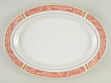 Marble Rose 14" Oval Serving Platter