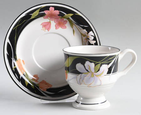 Memories Footed Cup & Saucer Set