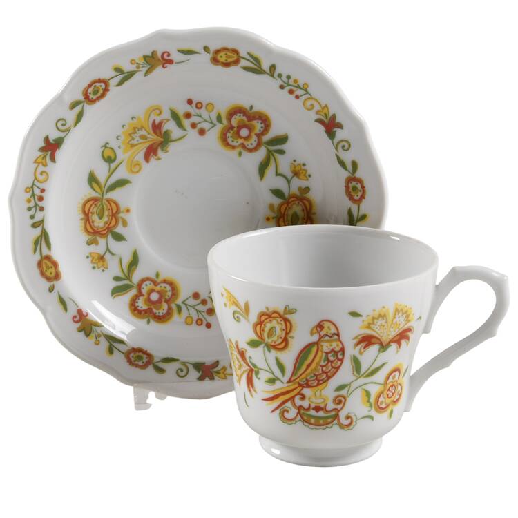 Ming Garden Footed Cup & Saucer Set