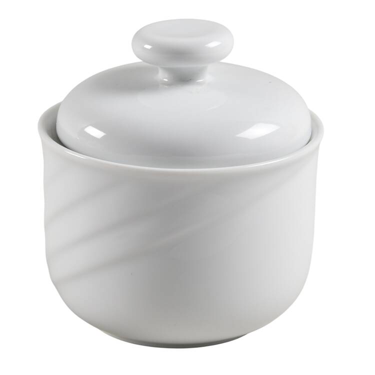 Monte Carlo White Sugar Bowl & Lid