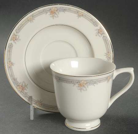 Monroe Footed Cup & Saucer Set by Sango