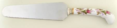 Moss Rose (Coupe Shape) Cake Knife/Server with Stainless Blade