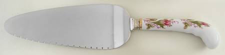 Moss Rose (Coupe Shape) Cake Knife/Server with Stainless Blade