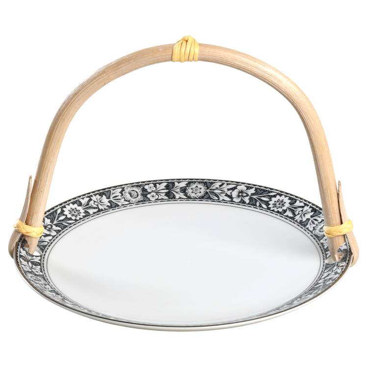 Navarro 5 3/8"-5 5/8" Bamboo Handled Serving Plate  HC