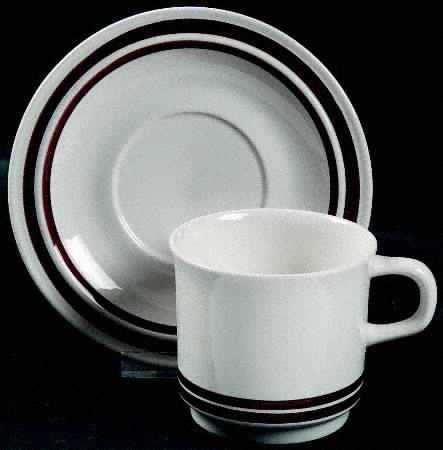 Nouveau Brown Flat Cup & Saucer Set