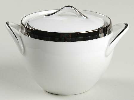 Ondine (Black & Platinum Bands) Sugar Bowl & Lid