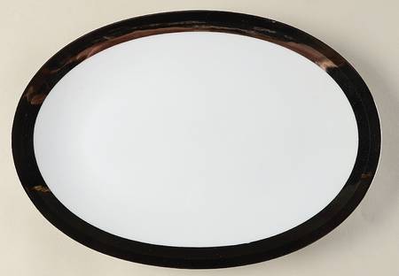 Ondine (Black & Platinum Bands) 12" Oval Serving Platter