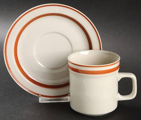 Orbit Sienna Flat Cup & Saucer Set