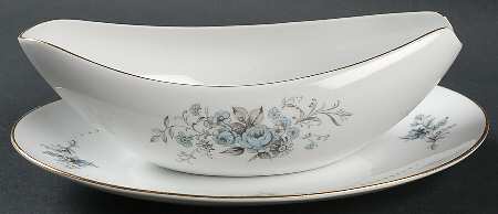 Pastel Rose Gravy Boat & Underplate/Relish