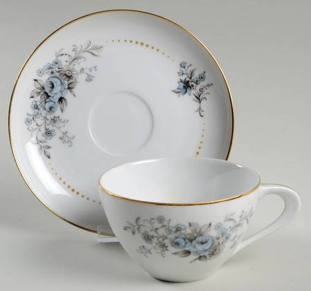 Pastel Rose Flat Cup & Saucer Set