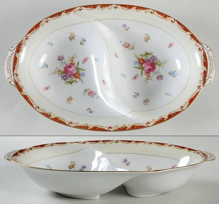 Paulette 11" Oval Divided Vegetable Bowl
