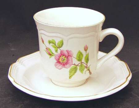 Pink Blossom Flat Cup & Saucer Set