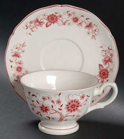 Pink Classic Footed Cup & Saucer Set