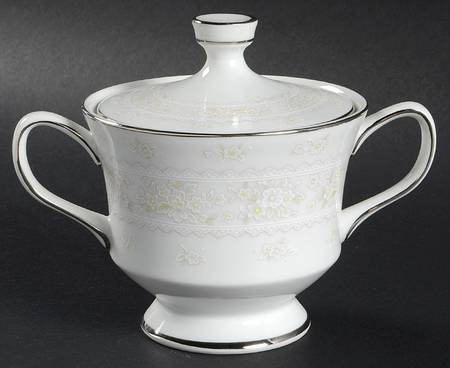 Pink Lace Sugar Bowl & Lid