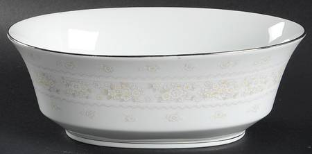 Pink Lace 9" Oval Vegetable Bowl