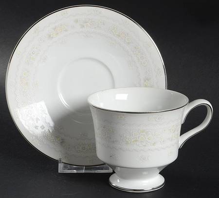 Pink Lace Footed Cup & Saucer Set