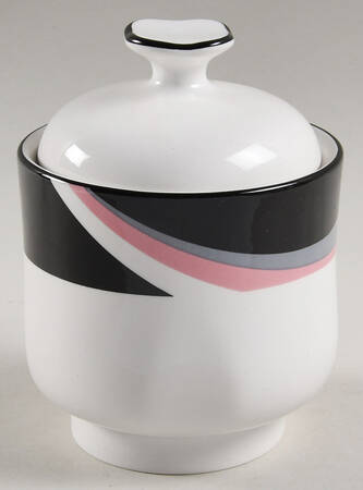 Pinwheel Black Sugar Bowl & Lid