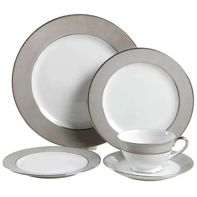 Platina (White with Gray Color Band) 40 Piece Estate Set