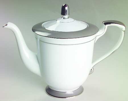 Platina (White with Gray Color Band) Teapot & Lid