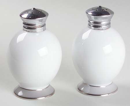 Platina (White with Gray Color Band) Salt & Pepper Set