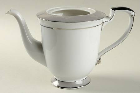 Platina (White with Gray Color Band) Teapot No Lid