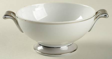 Platina (White with Gray Color Band) Sugar Bowl No Lid
