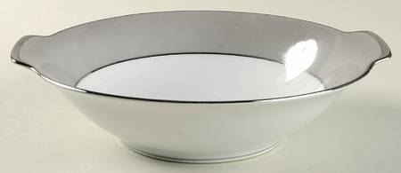 Platina (White with Gray Color Band) 9" Round Vegetable Bowl